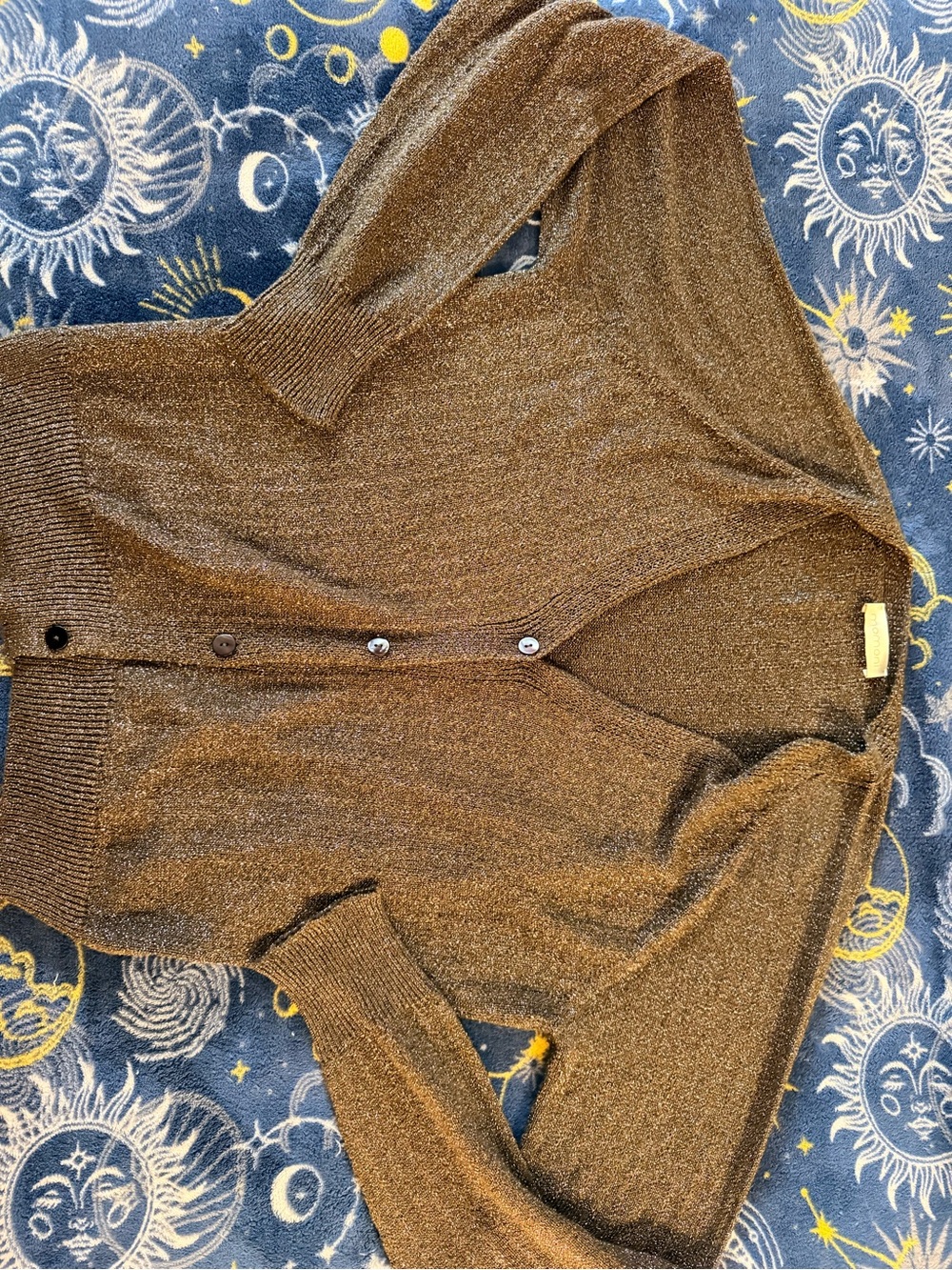 Momoni Shiny Black Knit Top – Size M